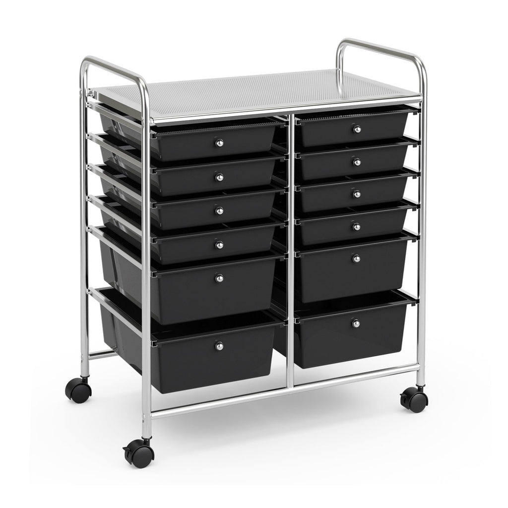 12 Storage Drawer Organizer Bins Rolling Cart
