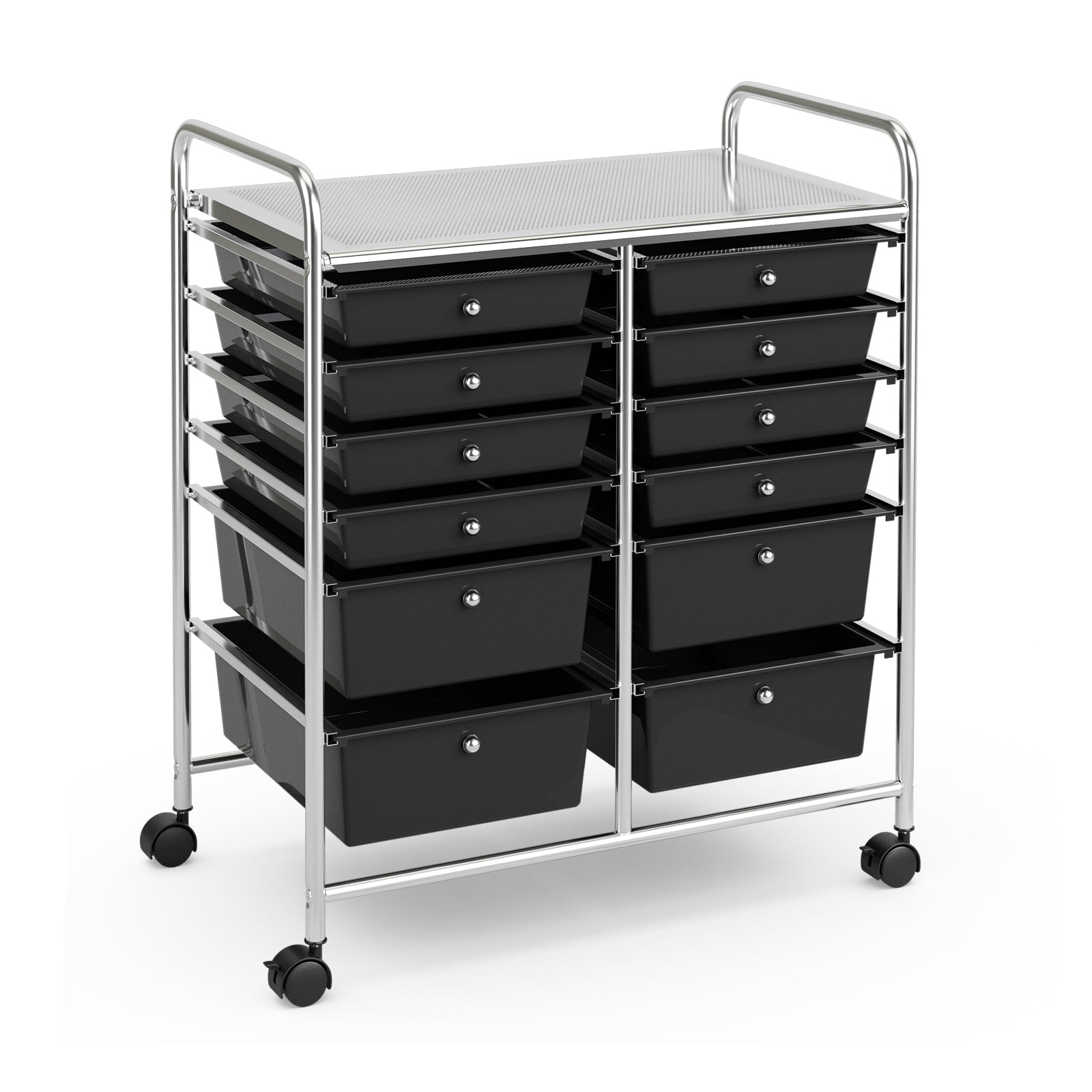 12 Storage Drawer Organizer Bins Rolling Cart