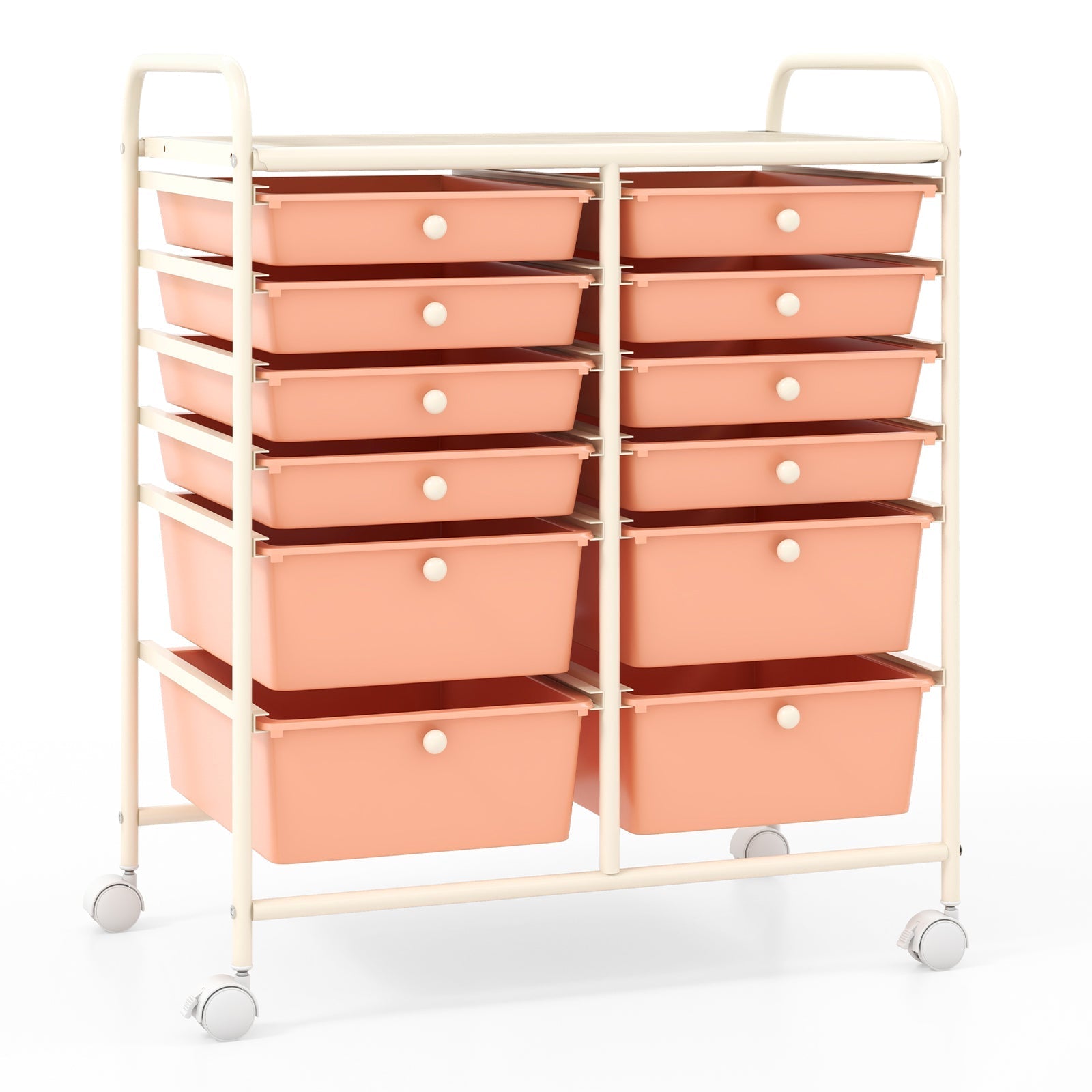 12 Storage Drawer Organizer Bins Rolling Cart