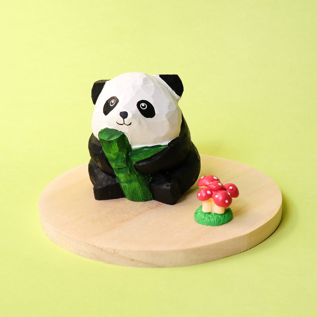 DIY Wooden Panda Painting Kit Hand Carved Craft Decor