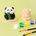 DIY Wooden Panda Painting Kit Hand Carved Craft Decor