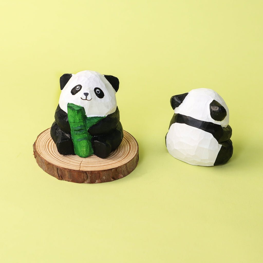 DIY Wooden Panda Painting Kit Hand Carved Craft Decor