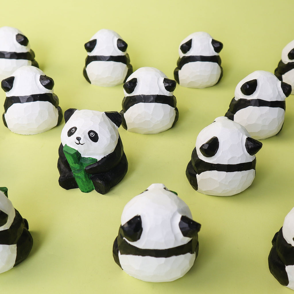 DIY Wooden Panda Painting Kit Hand Carved Craft Decor