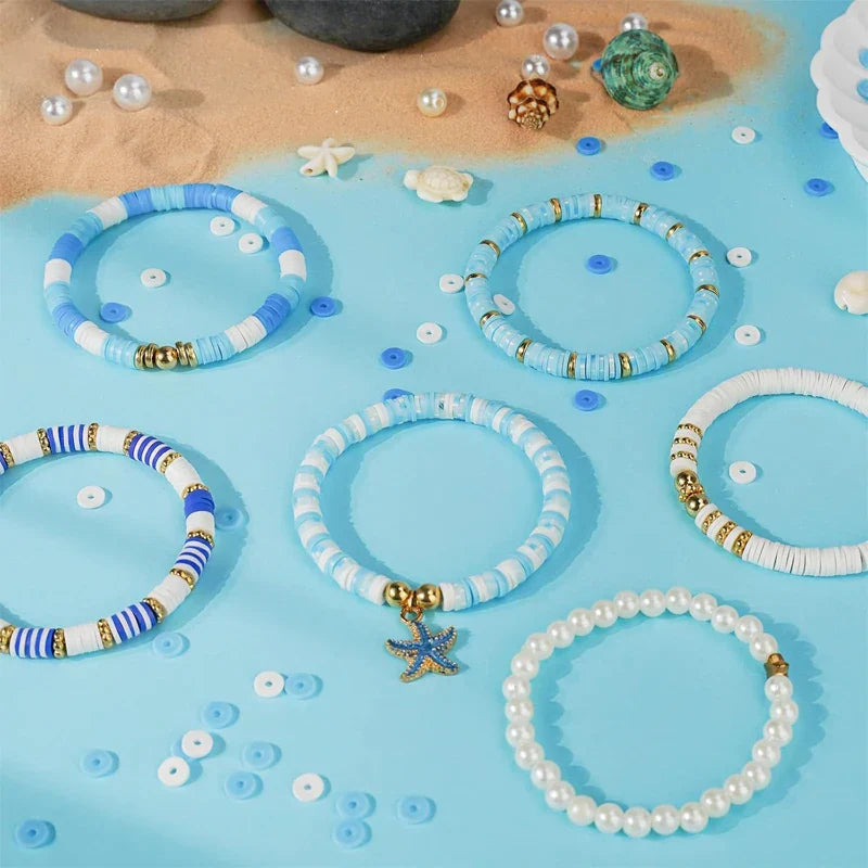 Ocean Summer Bracelet Kit Clay Beads DIY Jewelry Making