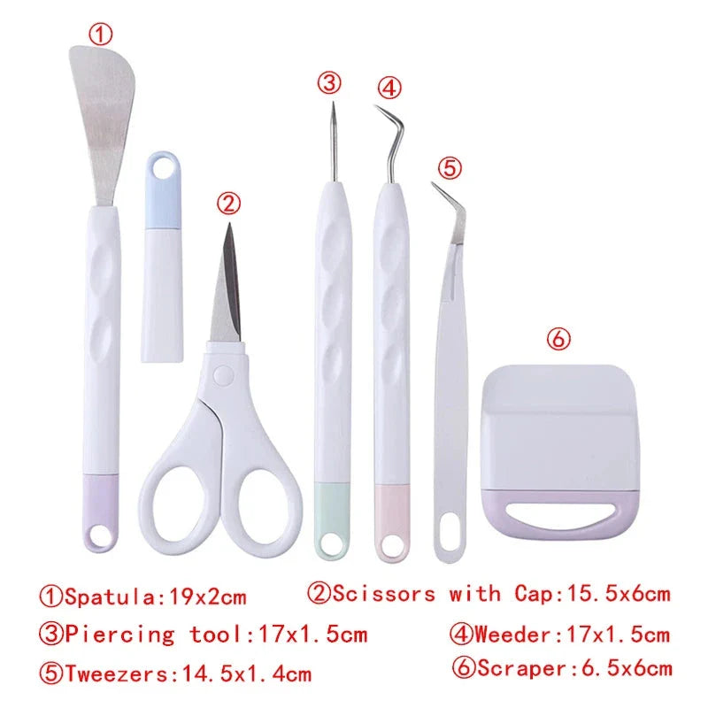 6pcs Craft Vinyl Weeding Tools Set - DIY Silhouette & Carving Kit for Cricut Makers
