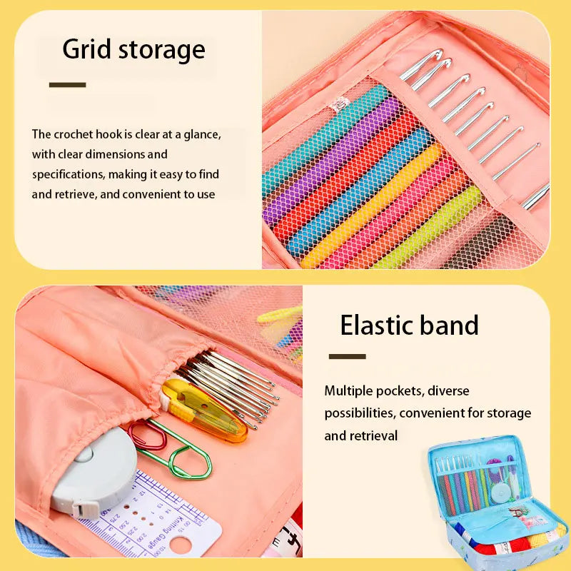 Beginner Crochet Kit Hook Set Yarn Portable Knitting Supplies
