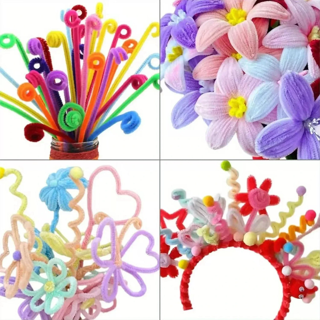 Chenille Stems 30cm Pipe Cleaners - DIY Craft Supplies for Handmade Flowers & Art Projects