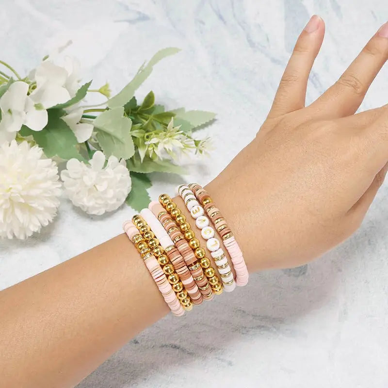 DIY Clay Beads Bracelet Kit Letter Beads Jewelry Making