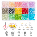 Glass Beads Bracelet Kit 28 Colors Crystal Gemstone DIY