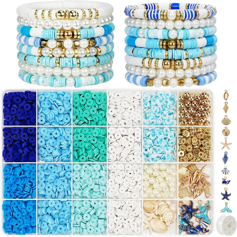 Ocean Summer Bracelet Kit Clay Beads DIY Jewelry Making
