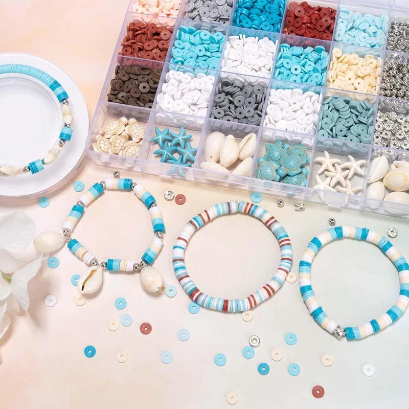 Ocean Summer Bracelet Kit Clay Beads DIY Jewelry Making