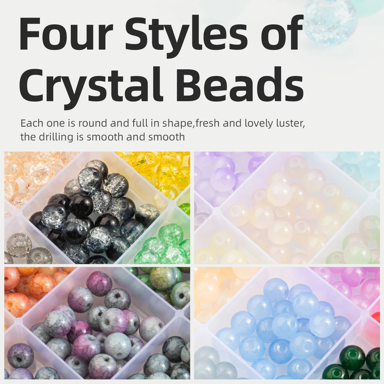Glass Beads Bracelet Kit 28 Colors Crystal Gemstone DIY