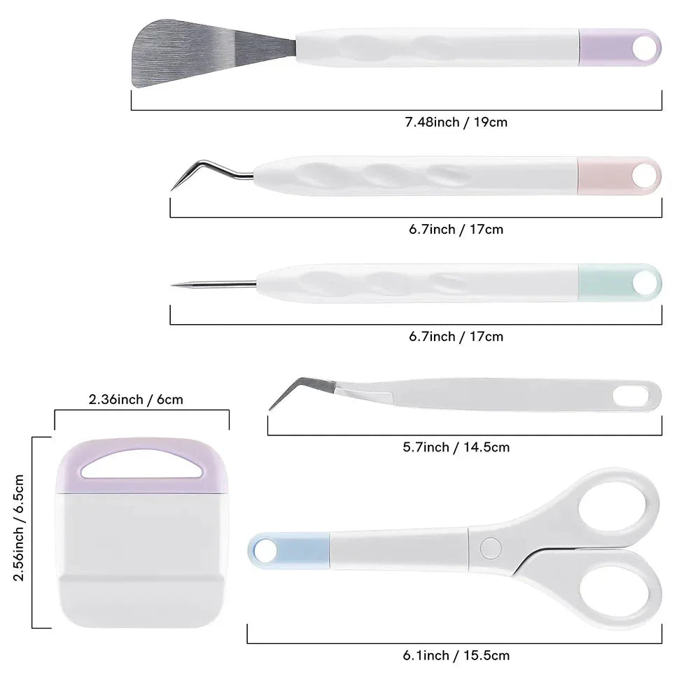 6pcs Craft Vinyl Weeding Tools Set - DIY Silhouette & Carving Kit for Cricut Makers
