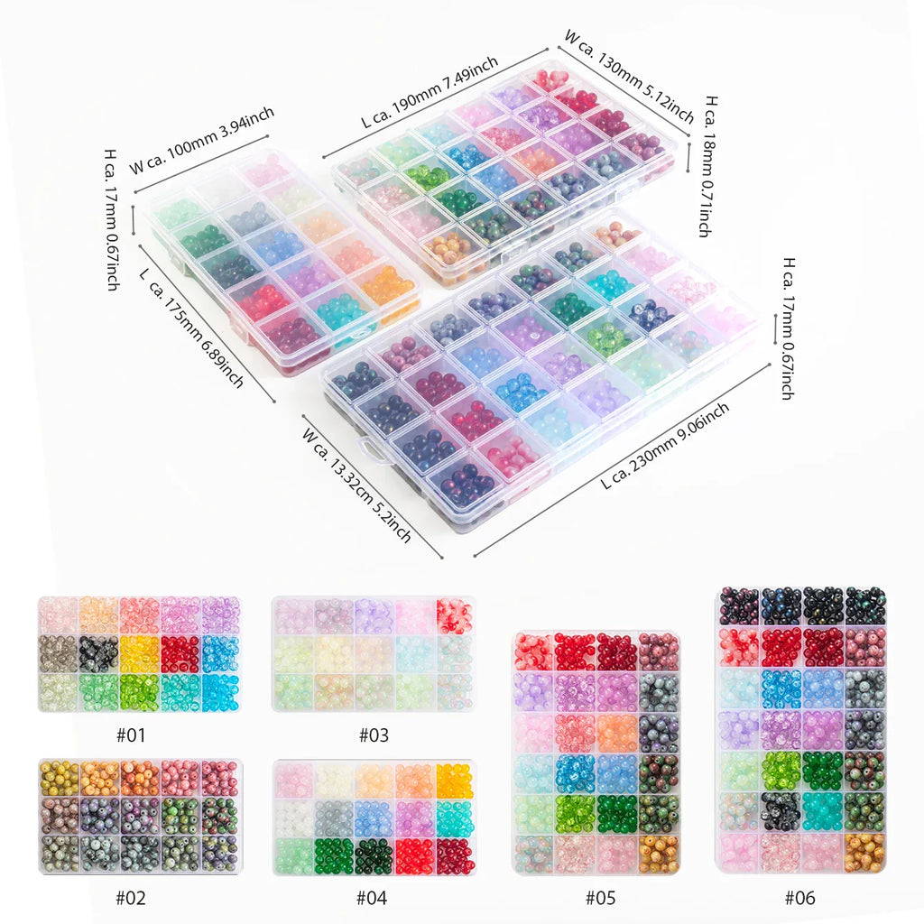 Glass Beads Bracelet Kit 28 Colors Crystal Gemstone DIY