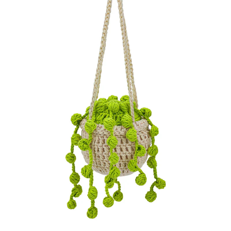 Crochet Hanging Plant Kit Easy DIY Yarn Knitting Tools