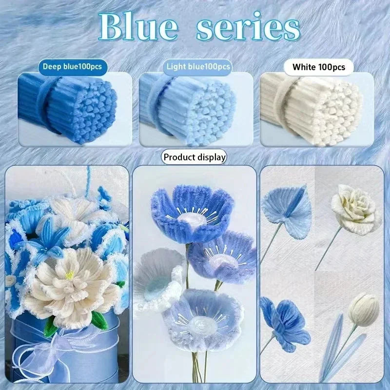 Chenille Stems 30cm Pipe Cleaners - DIY Craft Supplies for Handmade Flowers & Art Projects