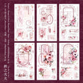 Journal GO 6pcs Vintage Flower Stickers | Fresh Plant Collage for Scrapbooking