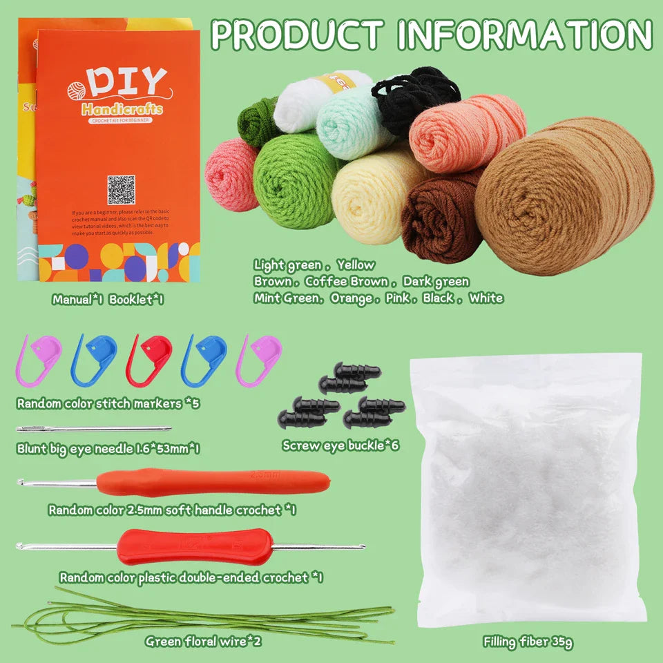 Beginner Crochet Kit Complete Supplies Video Tutorial DIY Craft