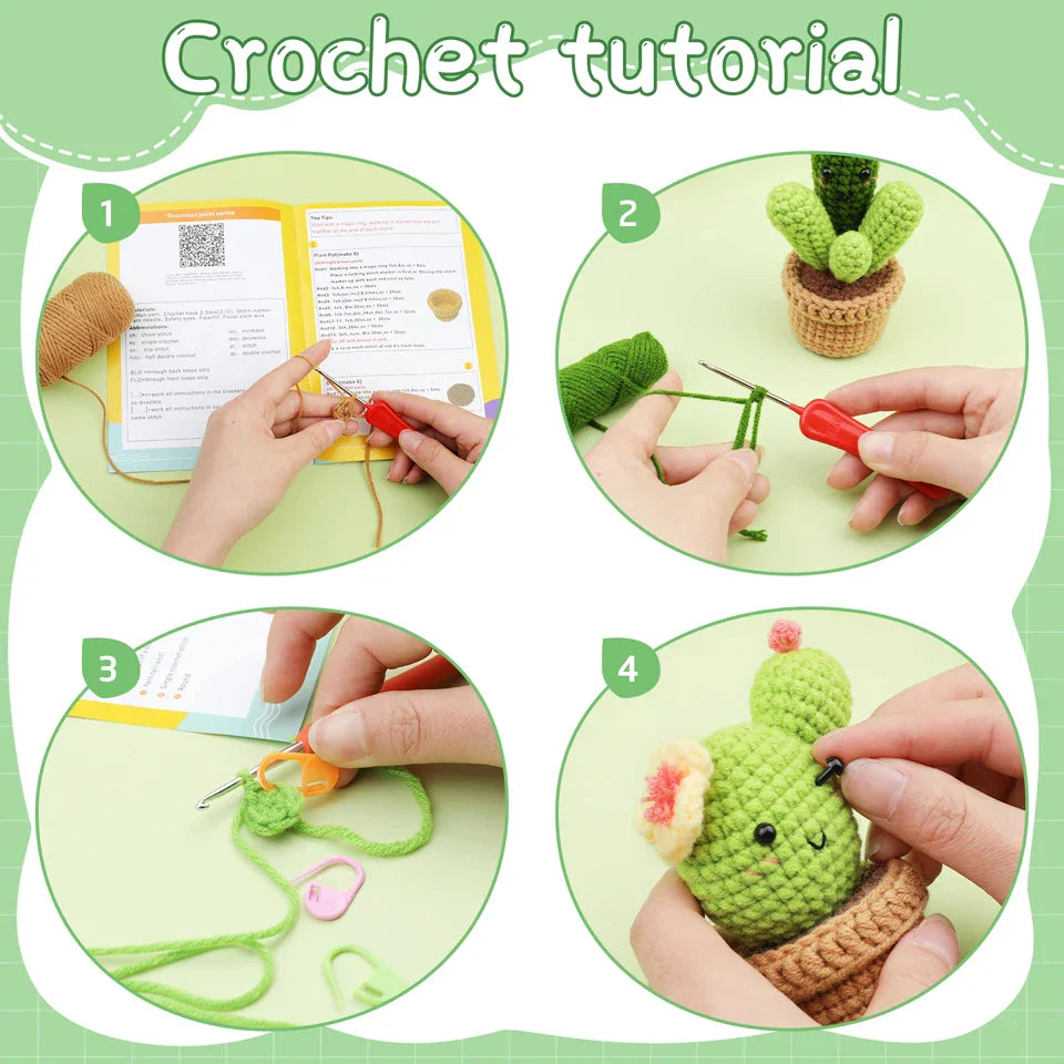 Beginner Crochet Kit Complete Supplies Video Tutorial DIY Craft