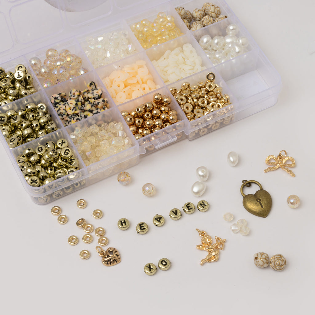 Golden Vibes Vintage Charms DIY Letter Bracelet  Bead Box